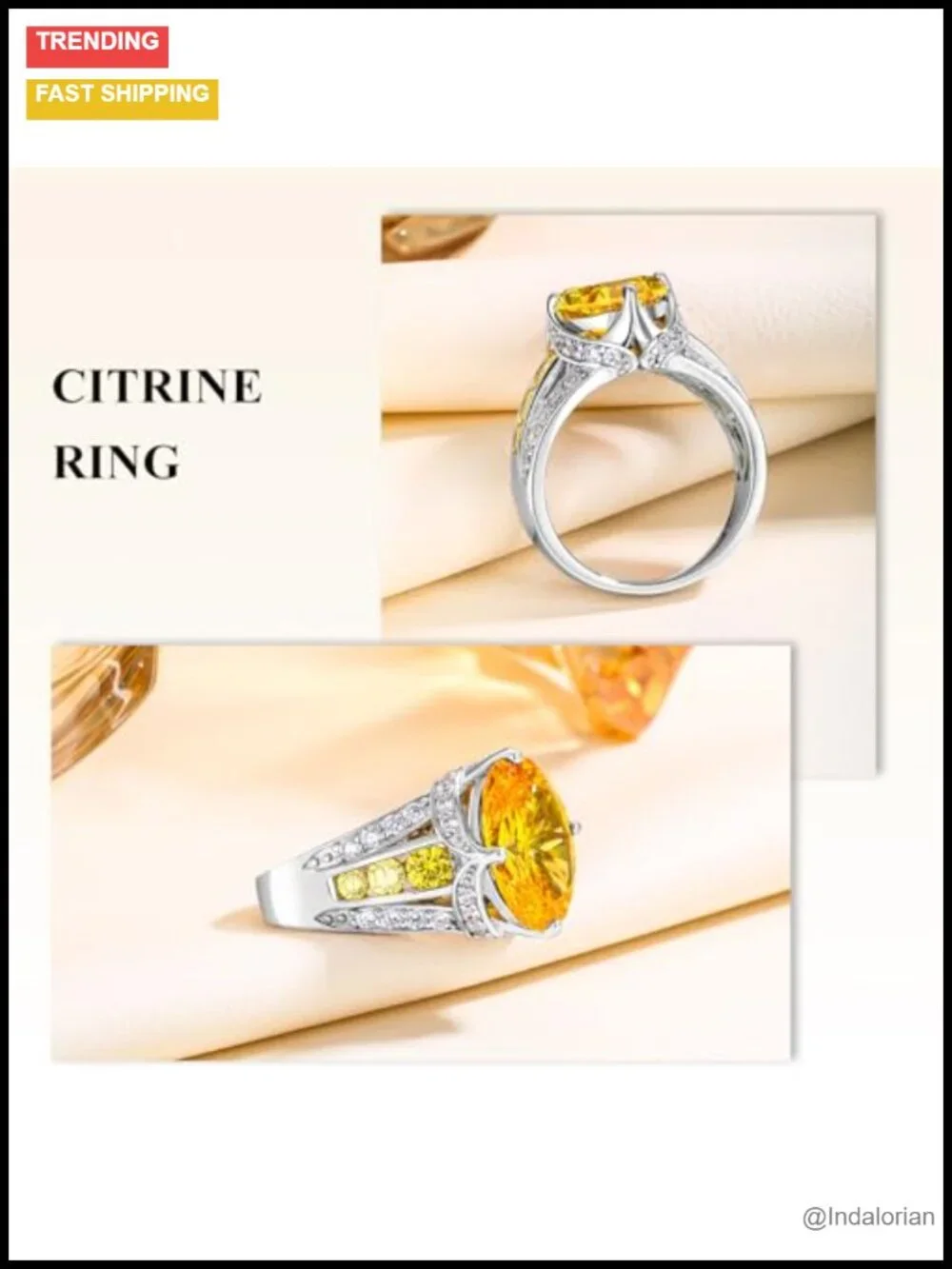 Sterling Silver Oval Engagement Ring 925 Silver Plated Statement